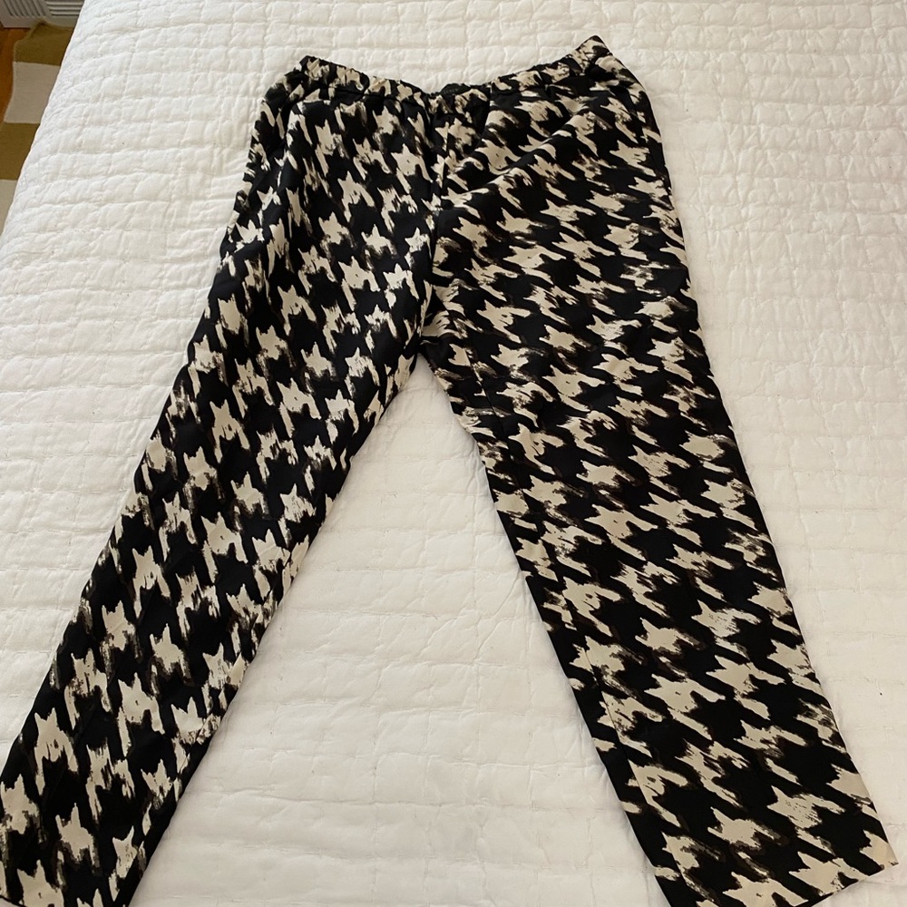 Houndstooth silk pants